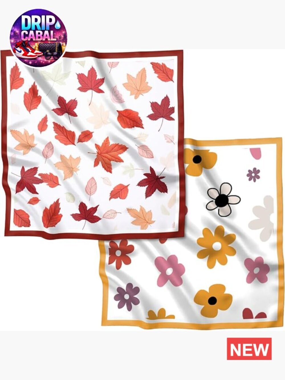 2 Pack Satin Head Scarf Square Hair Wrap 27.5 Inches Lightweight Fashion